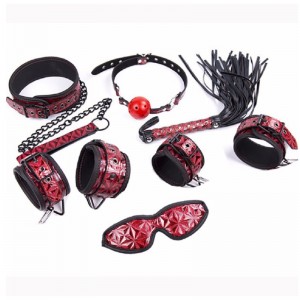 Černá / červená erotická hračka pro dospělé BDSM Props Bondage Set N16997