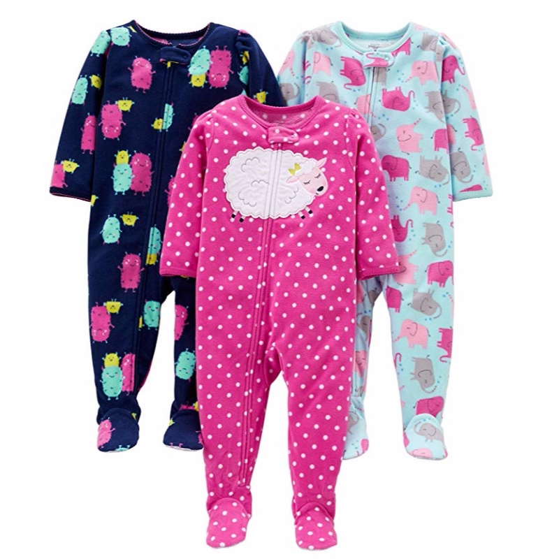 Carter's Baby and Toddler's 3-Pack Loose Fit Fleece Footed Pyžamo Sleepwear