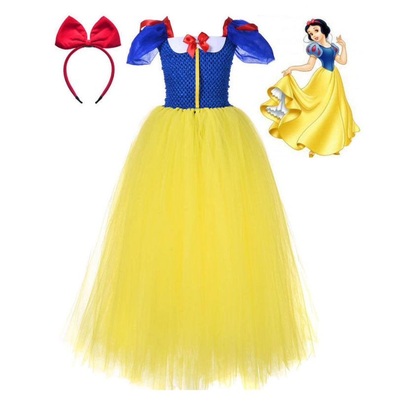 Letní princezna šaty pro dívky Sněhurka Cosplay Cosplay Costume Puff Smeeve Kids Dress Childry Party Narozeniny Fancy Gown