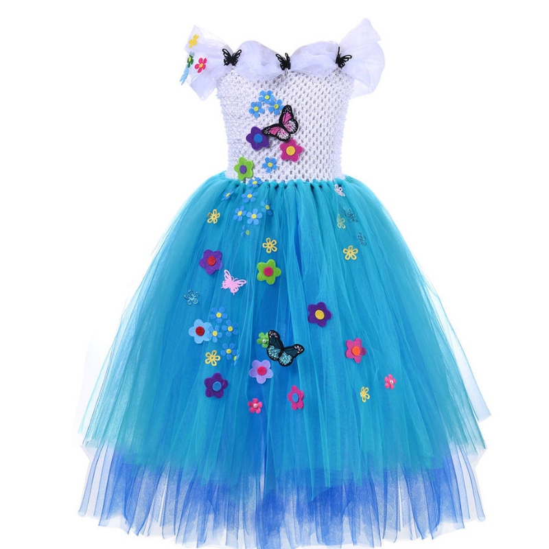 Encanto mirabel kostýmní šaty pro dívky cosplay isabela madrigal princezna Halloween oblékat se brýlemináušnicemi