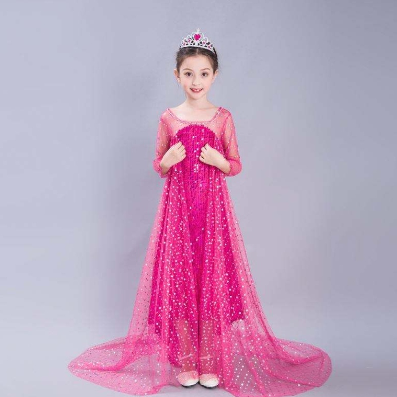 Baige Blue Elsa Flitry Girl Kids Halloween cosplay kostým elsa ana princezna šaty