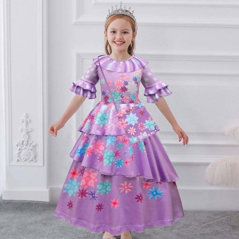 Baige Purple Isabella Mirabel Encanto Cosplay Cosplay Dress Girls Princess Dress MFMW001