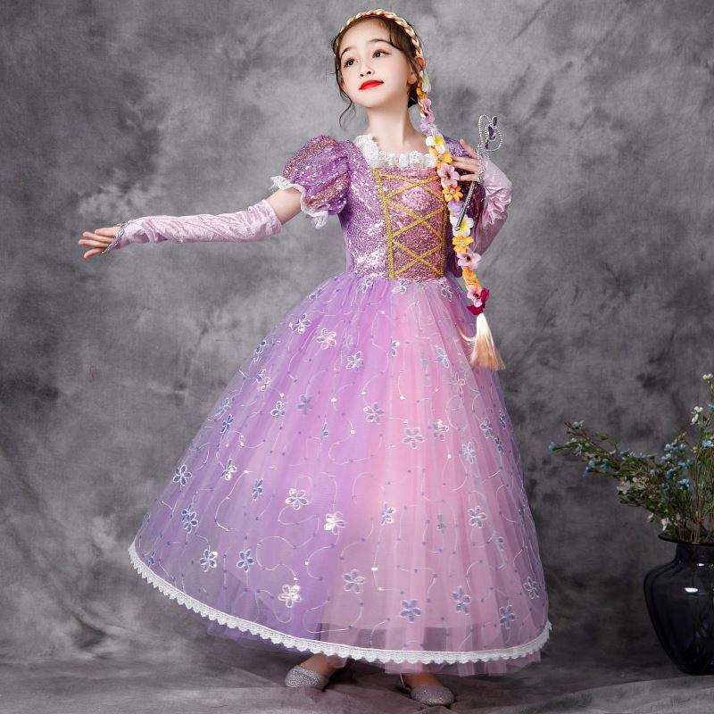 Baige European Style Princess Dress Halloween Party Wear rapunzel kostýmnačechrané sítě