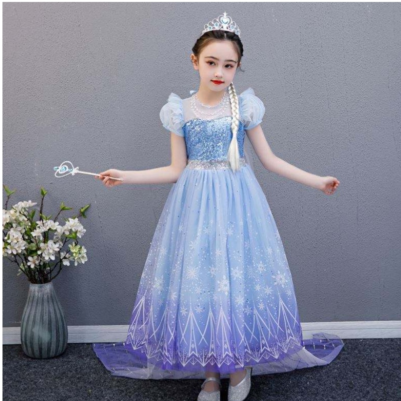 Baige Vysoce kvalitní elsa 2 princezna dětská party Cartoon Cosplay Cosplay Baby Girl šaty