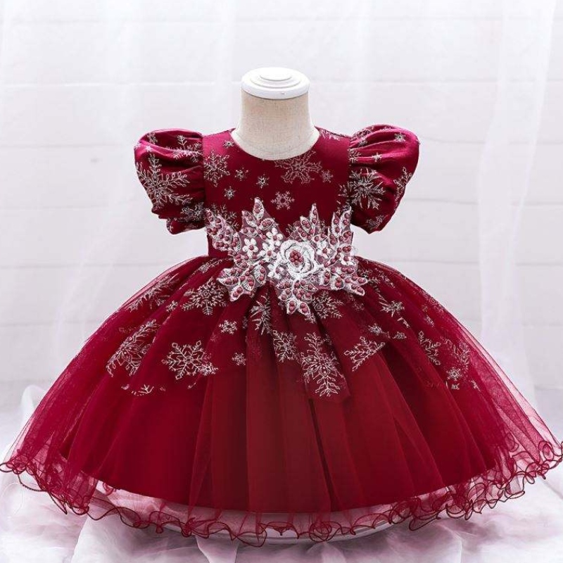 Baige holčička Frocks Design krátký rukáv Performance Dance Dress Children\'s Party Wear Gown l2028xz