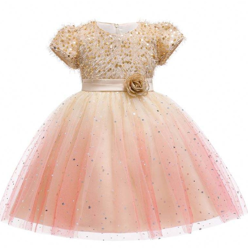 Baige New Design Girls Cake Dress Elegantní večerní formální dětské květinové dívky šaty L5160
