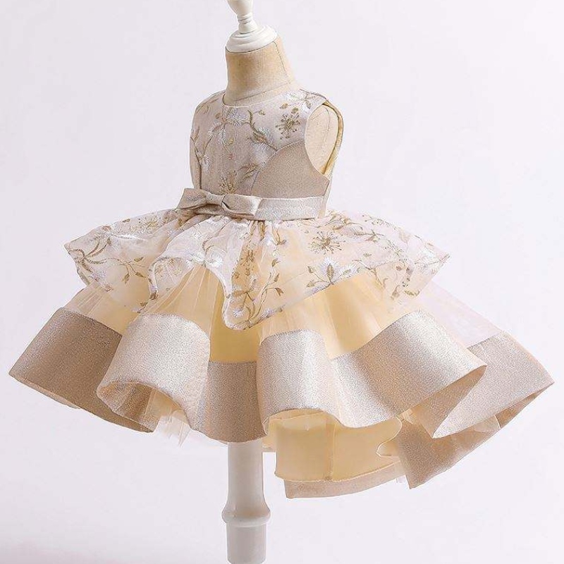 Baige 2021Summer Children \\\\\'s Traeling Princess Dress Multi-vrstvová síť Děti svatební dort míčové šaty L5251