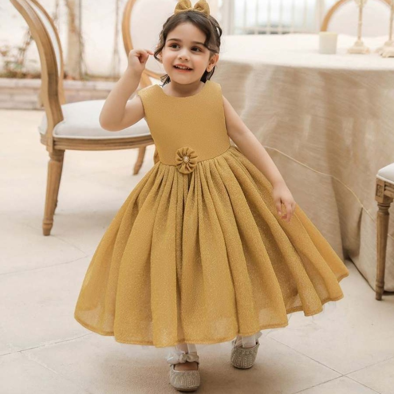 Baigenověnarozená dětská plesová šaty princezna tulle květina dívka šaty formální flitry dítě dívkanarozeninová párty šaty