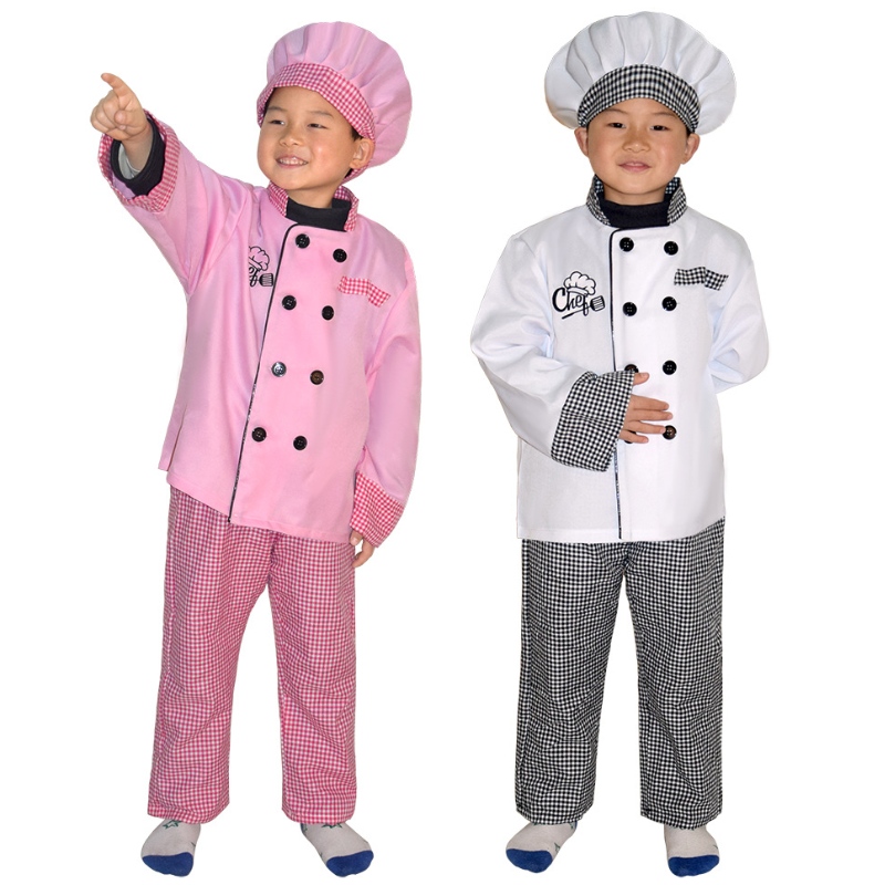 Nový styl Kids Chef Costume Halloween Party Cosplay Clothing Role Play Girl \\\\ \'a Boy \\\\\'s Chef Apron Costume