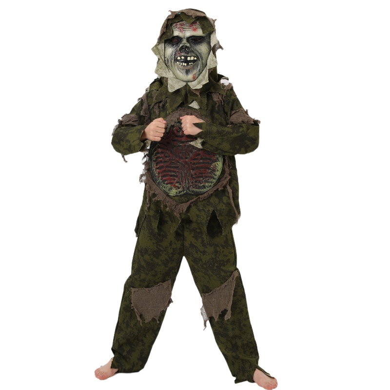 Kid \\\\\'s Halloween zombie kostým cosplay coy monster contacém hororová maska ​​zombie oblečení