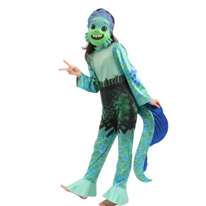Nový styl Kids Movie Sea Monster Cosplay Jumpsuit Boys Luca Halloween kostýmy pro děti