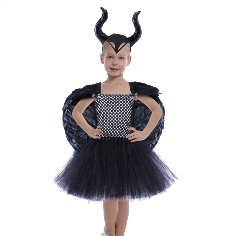 Amazon Hot Prodej dívek Princezna Fluffy tutu Šaty děti Halloween Vampire Witch Witch Cosplay Party